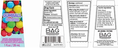 Image Description (Gumball Madness Scented Hand Sanitizer 29 mL 62vv)